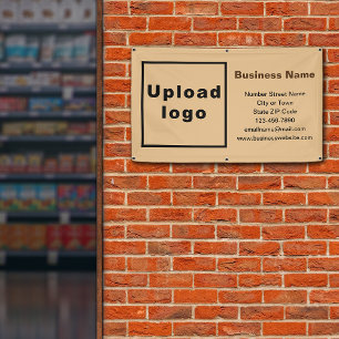 Zakelijk merk op lichtbruine rechthoekbanner spandoek