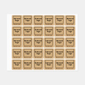 Zakelijk merk op lichtbruine vierkante kledingstuk labels (Vel)