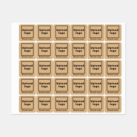 Zakelijk merk op lichtbruine vierkante kledingstuk labels (Vel)