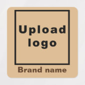 Zakelijk merk op lichtbruine vierkante kledingstuk labels (Design 1)