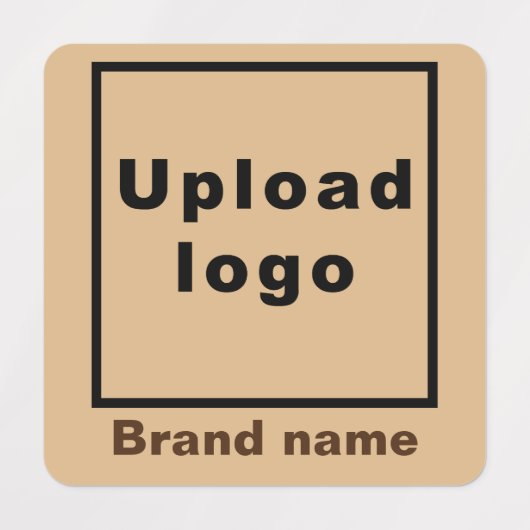 Zakelijk merk op lichtbruine vierkante kledingstuk labels (Design 1)
