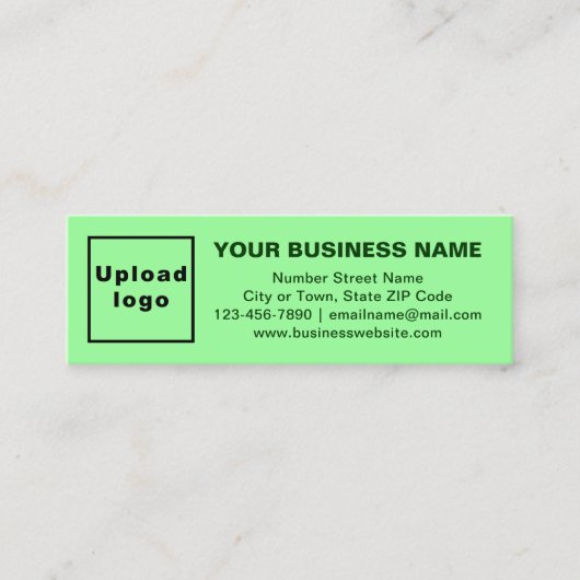 Zakelijk merk op lichte groene Kaart van mini-form Mini Visitekaartje (Voorkant)