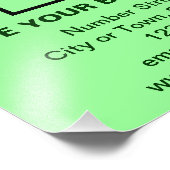 Zakelijk merk op lichtgroen vierkant fotoprint foto afdruk (Hoek)