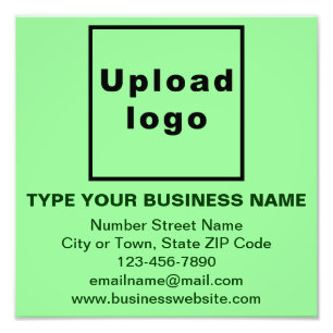 Zakelijk merk op lichtgroen vierkant fotoprint foto afdruk