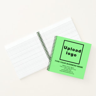 Zakelijk merk op lichtgroen vierkant spiraal notitieboek