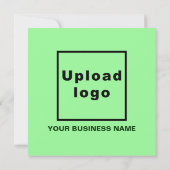 Zakelijk merk op lichtgroen vierkant vlak notitiekaartje (Achterkant)