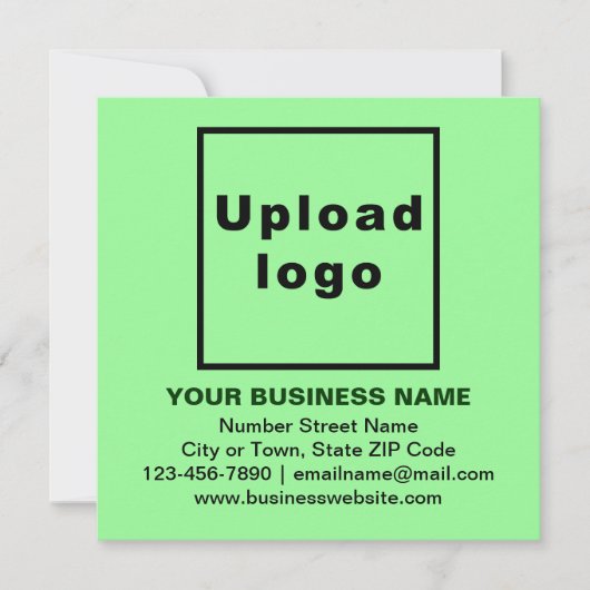 Zakelijk merk op lichtgroen vierkant vlak notitiekaartje (Voorkant)
