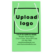 Zakelijk merk op Lichtgroene kleine grootte gesche Klein Cadeauzakje (Achterkant)