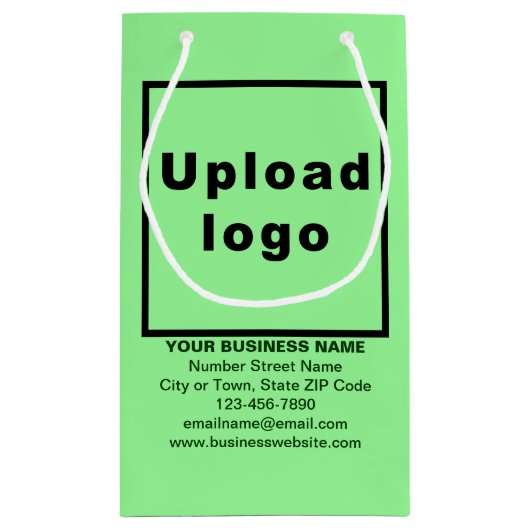 Zakelijk merk op Lichtgroene kleine grootte gesche Klein Cadeauzakje (Achterkant)