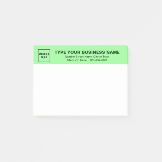Zakelijk merk op lichtgroene kop van rechthoek post-it® notes (Voorkant)