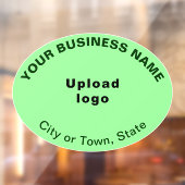 Zakelijk merk op lichtgroene ovale vorm raamsticker (Vel 2)