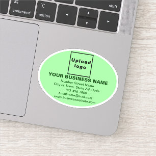Zakelijk merk op lichtgroene ovale vorm vinyl sticker