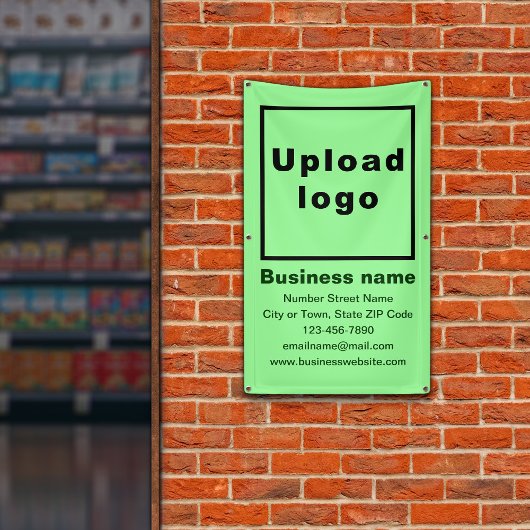 Zakelijk merk op lichtgroene portretbanner spandoek
