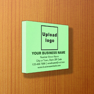 Zakelijk merk op lichtgroene rechthoek canvas afdruk