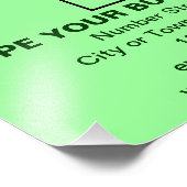 Zakelijk merk op lichtgroene rechthoek foto afdruk (Hoek)