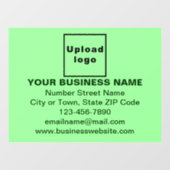 Zakelijk merk op lichtgroene rechthoek raamsticker (Vel)