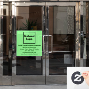 Zakelijk merk op lichtgroene vierkante raamsticker