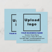 Zakelijk merk op Light Blue Square Flat Note-Kaart Notitiekaartje (Voorkant / Achterkant)