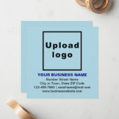 Zakelijk merk op Light Blue Square Flat Note-Kaart Notitiekaartje (Voorkant / Achterkant in situ)