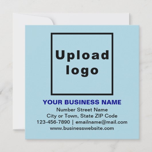 Zakelijk merk op Light Blue Square Flat Note-Kaart Notitiekaartje (Voorkant)