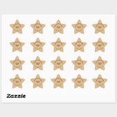 Zakelijk merk op Light Brown Star-Sticker Ster Sticker (Vel)