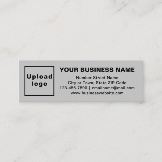 Zakelijk merk op mini-formaat grijze Kaart Mini Visitekaartje (Voorkant)