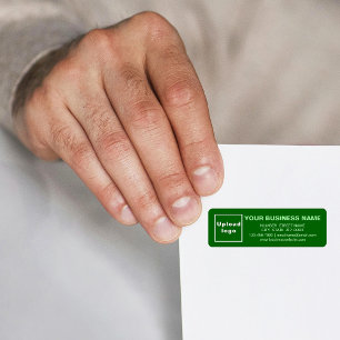 Zakelijk merk op monochroom groen retouradres etiket