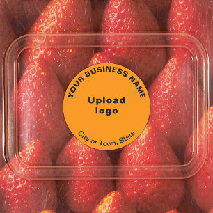 Zakelijk merk op Oranje kleefstof in de kleurencir Labels