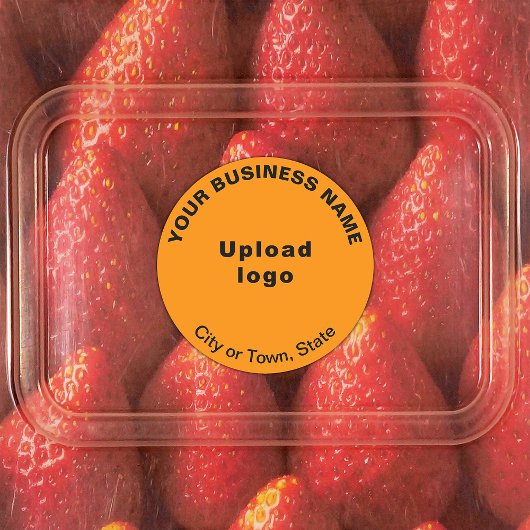 Zakelijk merk op Oranje kleefstof in de kleurencir Labels