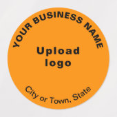 Zakelijk merk op Oranje kleefstof in de kleurencir Labels (Design 1)