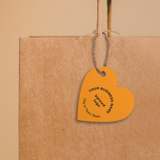 Zakelijk merk op Oranje kleur hart vorm Label