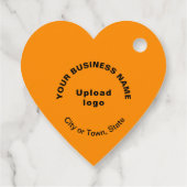 Zakelijk merk op Oranje kleur hart vorm Label (Achterkant)