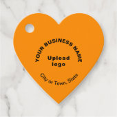 Zakelijk merk op Oranje kleur hart vorm Label (Voorkant)
