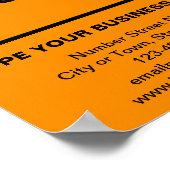 Zakelijk merk op Oranje Kleur Klein Poster (Hoek)