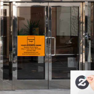 Zakelijk Merk op Oranje Kleur Rechthoek Raamsticker