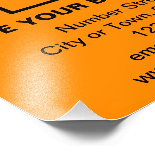 Zakelijk merk op Oranje kleur vierkante foto afdru Foto Afdruk (Hoek)