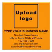 Zakelijk merk op Oranje kleur vierkante foto afdru Foto Afdruk (Voorkant)