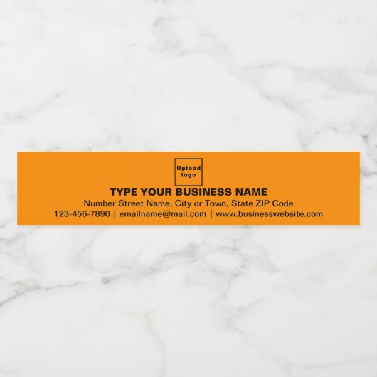 Zakelijk merk op Oranje kleurenbalk Waterfles Etiket (Enkel label)