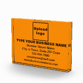 Zakelijk merk op Oranje kleurenrechthoek Fotoblokken (Rechts)