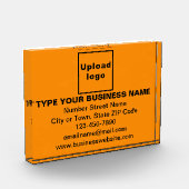 Zakelijk merk op Oranje kleurenrechthoek Fotoblokken (Links)