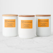 Zakelijk merk op Oranje kleurenrechthoek Voedselcontainer Etiket (Flessen)