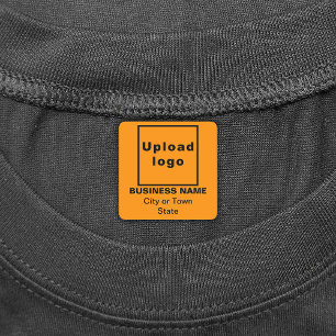 Zakelijk merk op Oranje kleurenvierkant strijkijze Labels