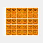 Zakelijk merk op Oranje vierkant kledinglabel Labels (Vel)