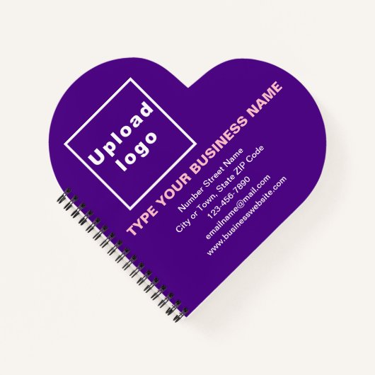 Zakelijk merk op Paarse hartvorm Notitieboek (Voorkant)