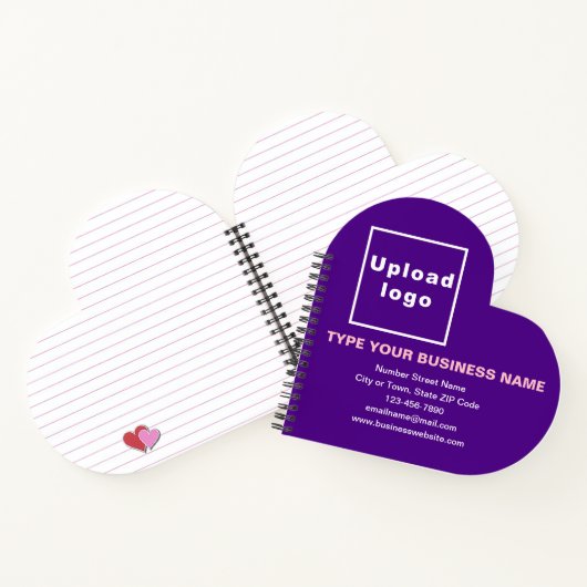 Zakelijk merk op Paarse hartvorm Notitieboek (Binnen)