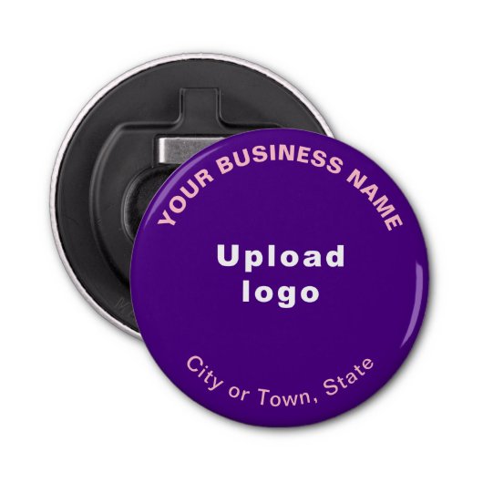 Zakelijk merk op Paarse kleine ronde flesopener Button Flesopener (Voorkant)