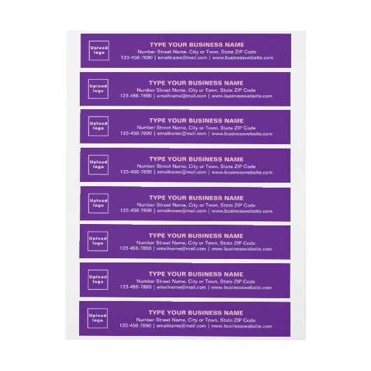 Zakelijk merk op Paarse omslag rond adreslabel Adreslabel Wikkel (Vel)