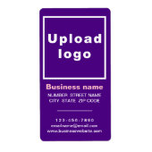Zakelijk merk op paarse portret verzendlabel (Voorkant)