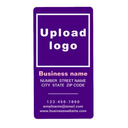 Zakelijk merk op paarse portret verzendlabel (Voorkant)