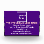 Zakelijk merk op Paarse rechthoek fotoblok (Voorkant)
